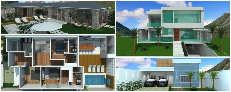 fachadas-de-casas-projetos-de-sobrados-e-plantas-em-3D