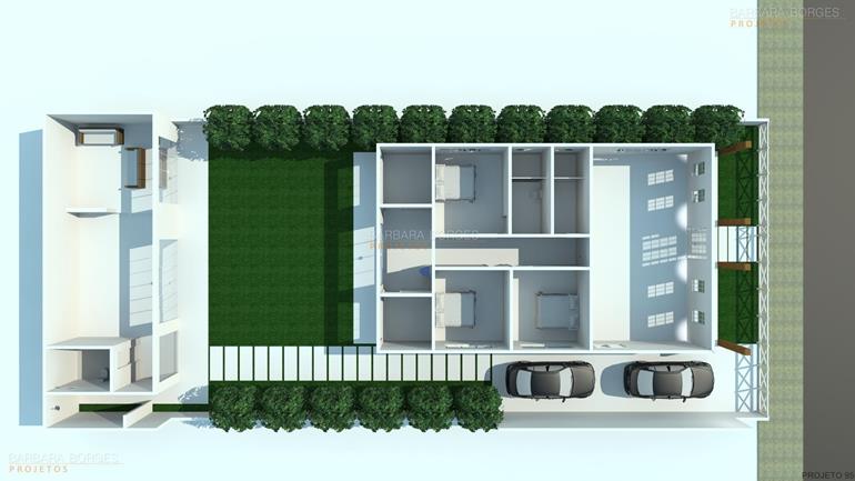 Planta Casa Terrea Telhado Embutido