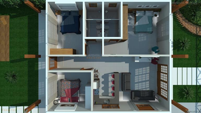 Planta Sobrado Estilo Chale 3 Suites