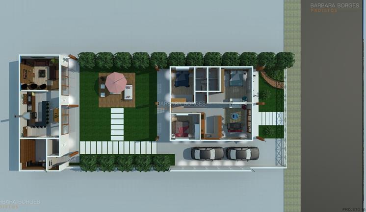 Planta Sobrado Moderno Pequeno